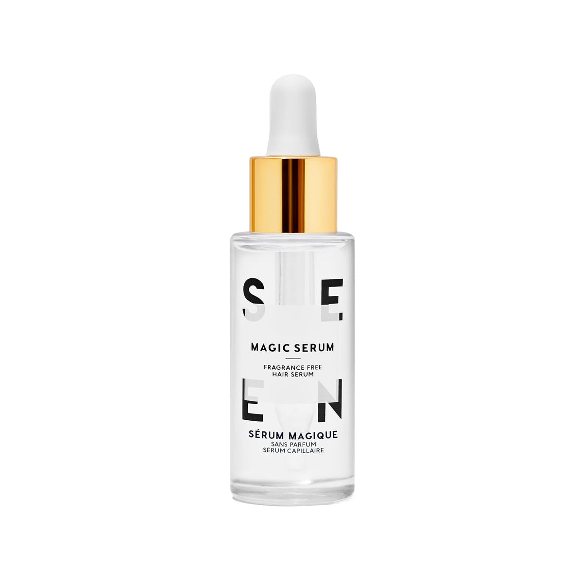 SEEN Magic Serum front bottle showing clean label and size, promotes gentle care