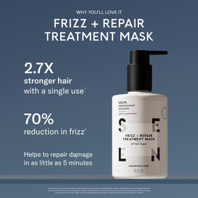 SEEN mask applied to hair demonstrating frizz control and easy spread