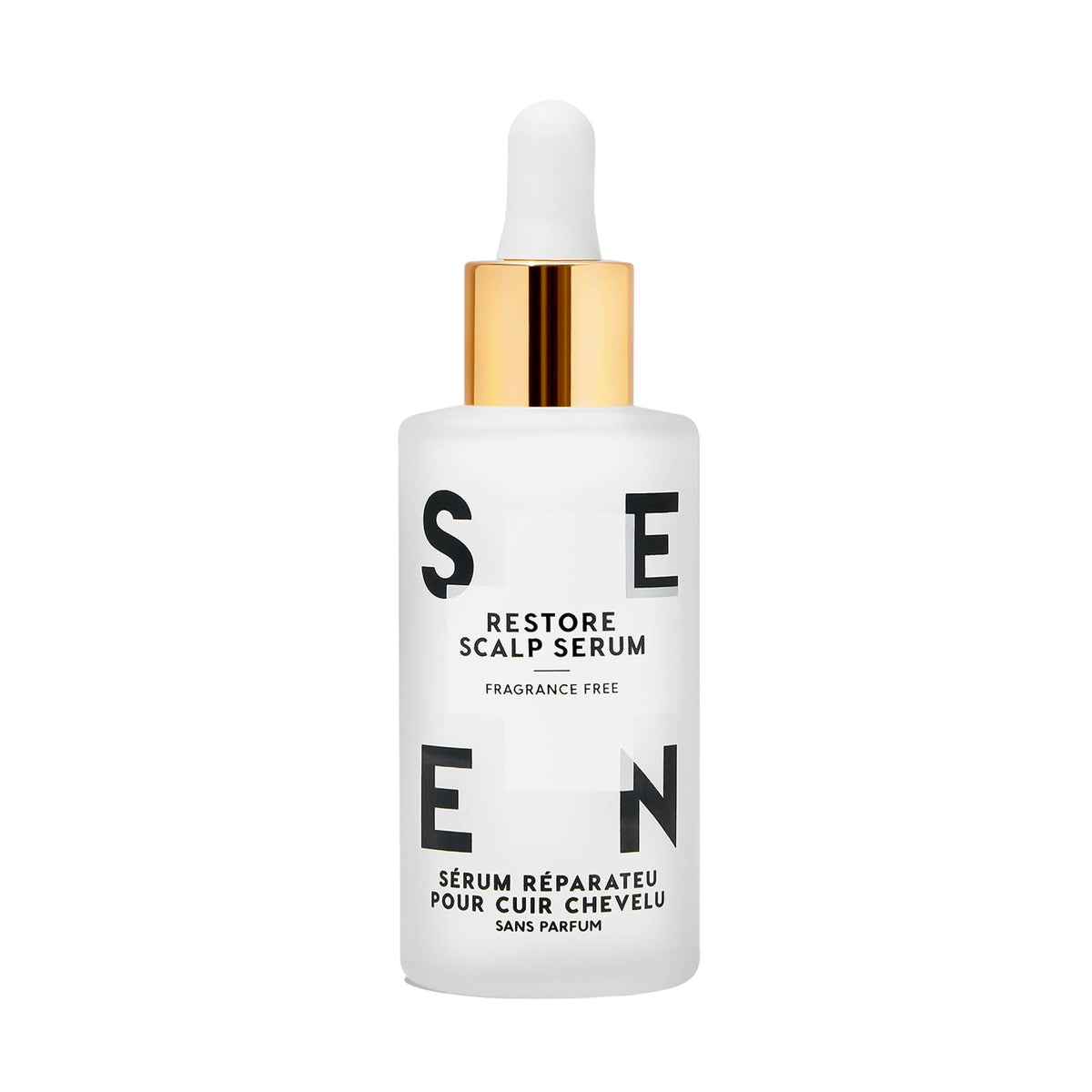 SEEN front packaging showing product and benefits for hydrated scalp
