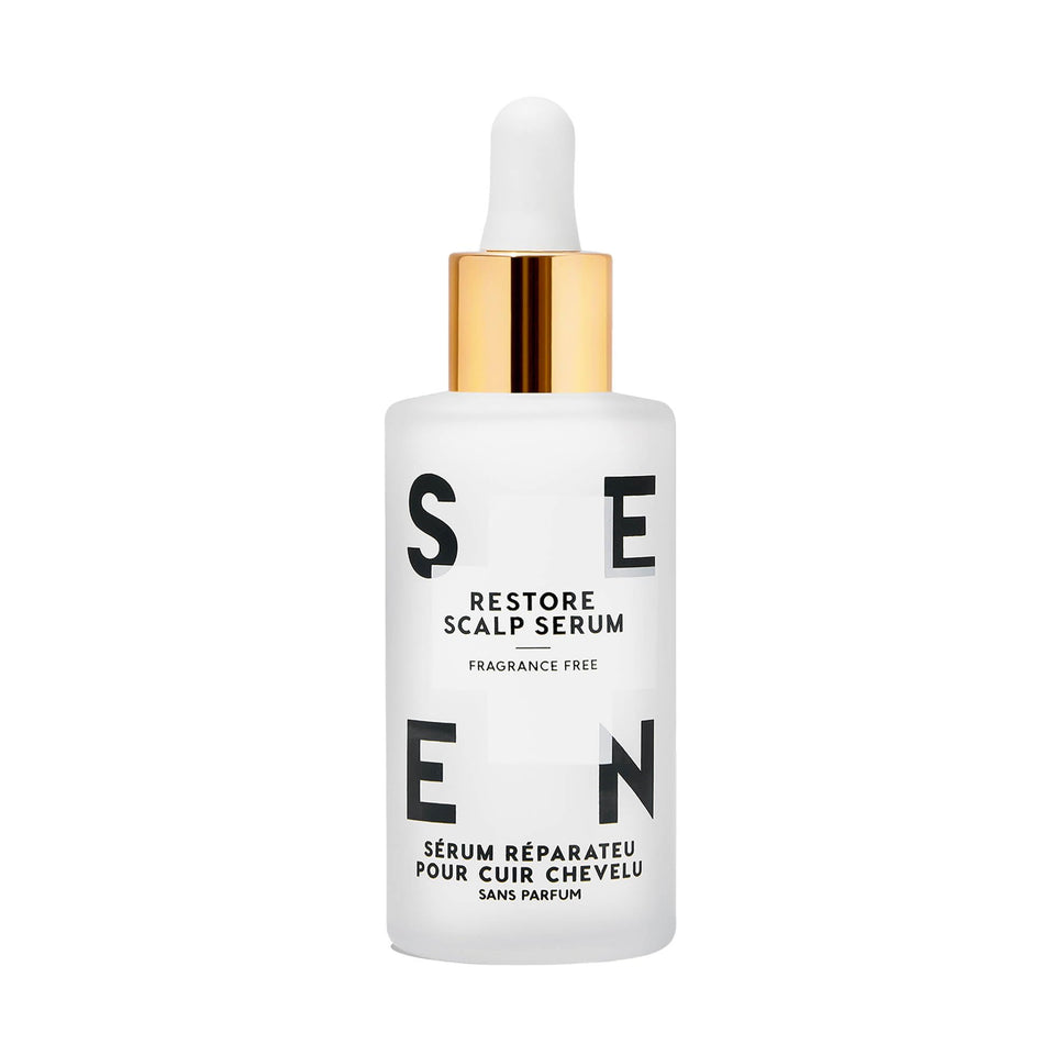 SEEN front packaging showing product and benefits for hydrated scalp