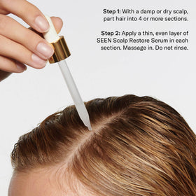SEEN serum texture drops demonstrating lightweight absorbent hydration