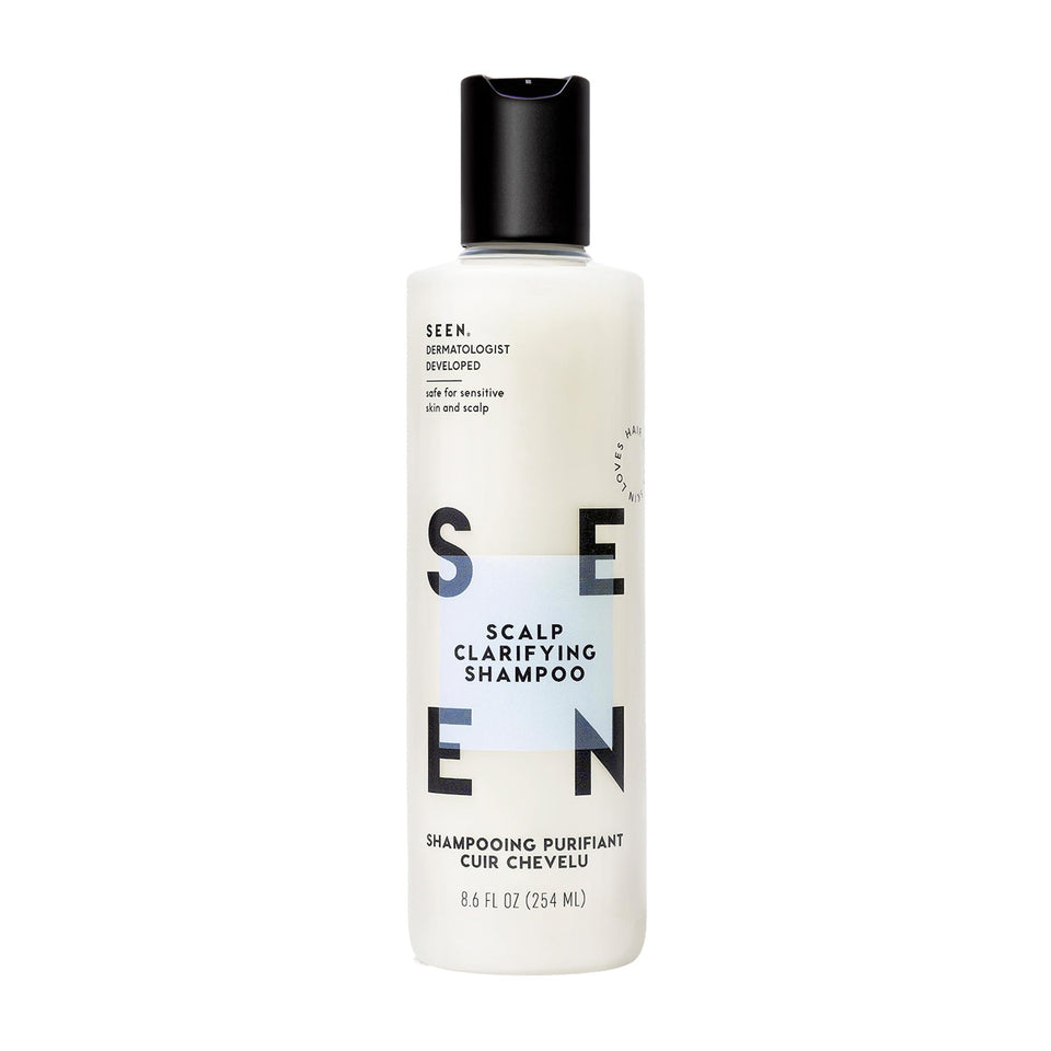 SEEN shampoo front packaging showing clean design and benefits