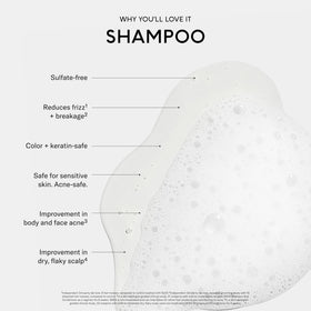 SEEN shampoo creamy lather texture close-up demonstrating gentle foam