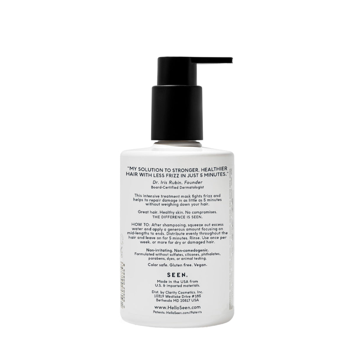 SEEN treatment mask texture close-up, highlights creamy non-greasy smoothness