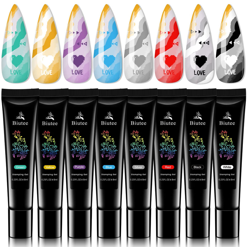 SEISSO front packaging showing eight stamping gel colors and kit benefits