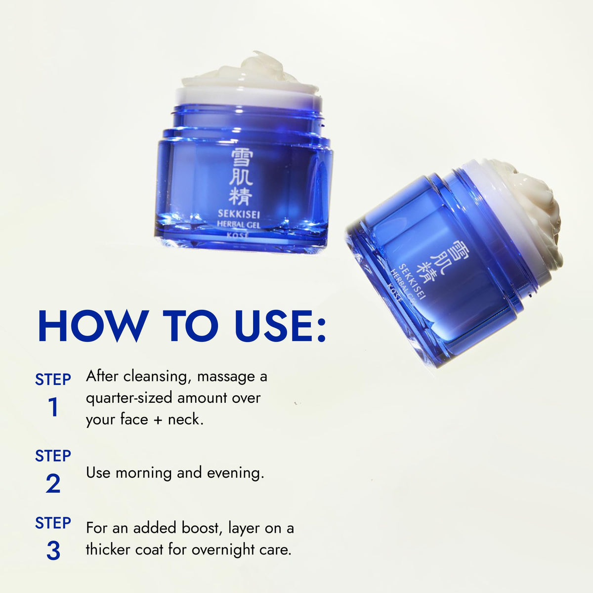 SEKKISEI product on hand demonstrating quick-absorb hydration benefit