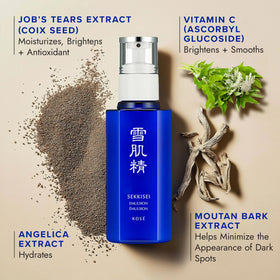 SEKKISEI pump dispensing lotion demonstrating controlled application and minimal waste benefit