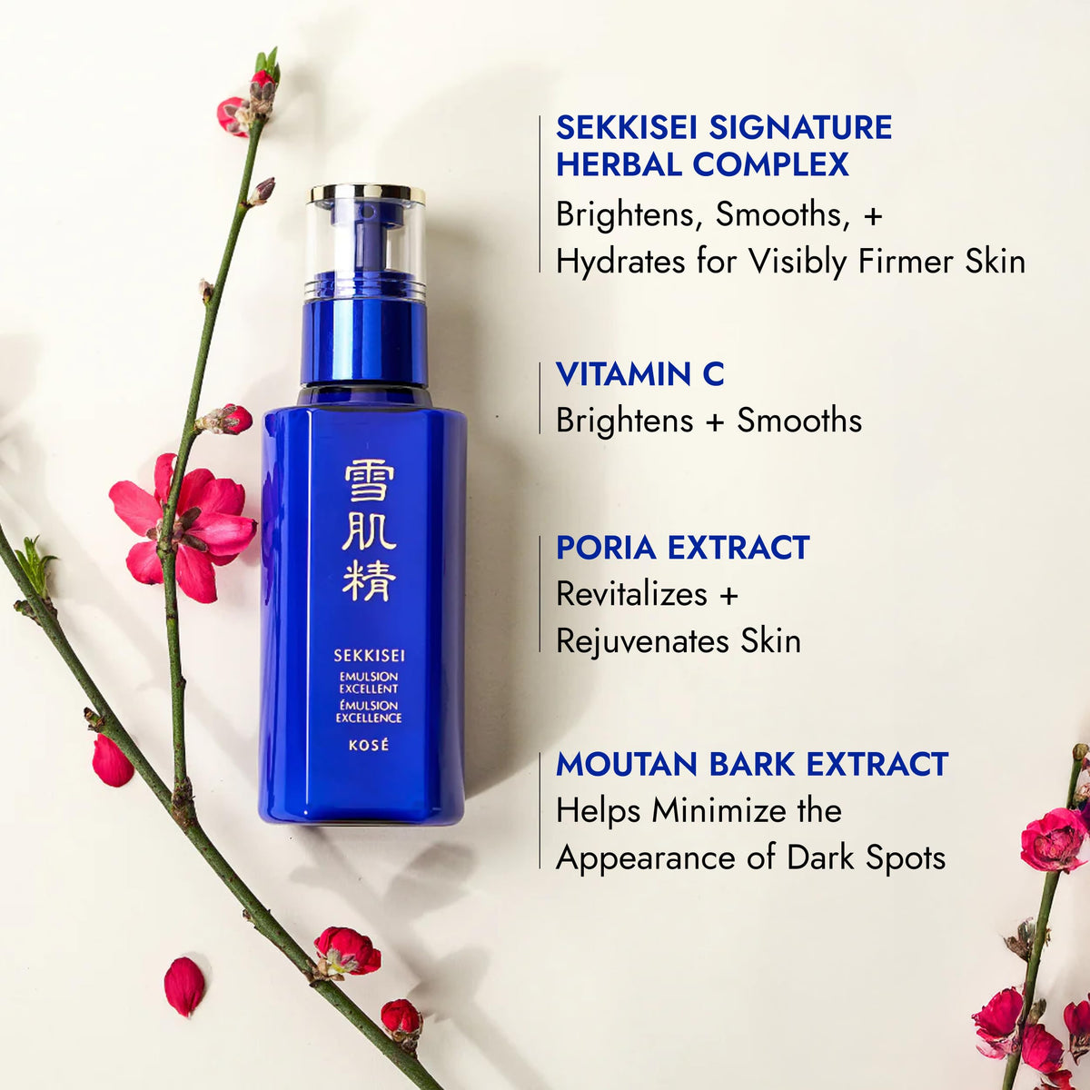 SEKKISEI texture closeup showing lightweight emulsion and fast absorption benefit