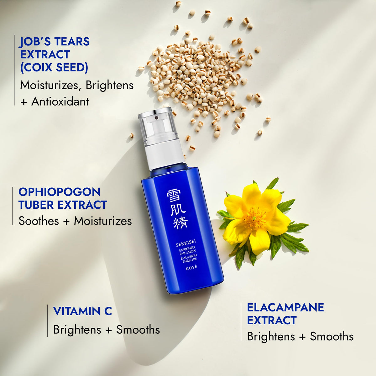 Open SEKKISEI jar top view revealing rich, silky face cream