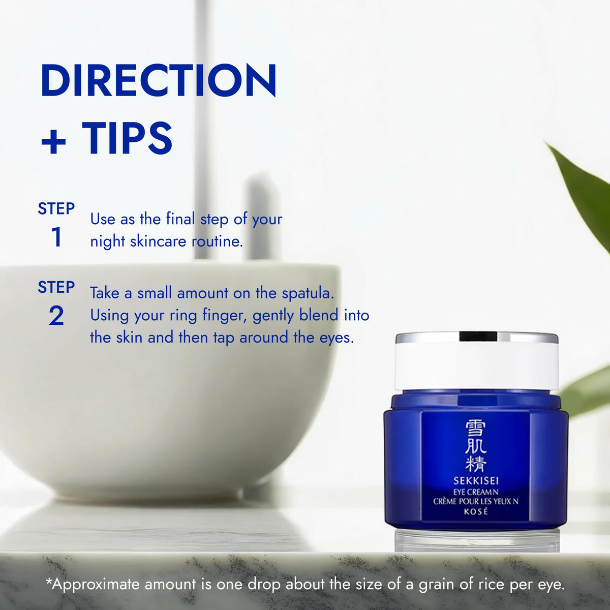 SEKKISEI eye cream small jar held in hand showing travel size convenience benefit