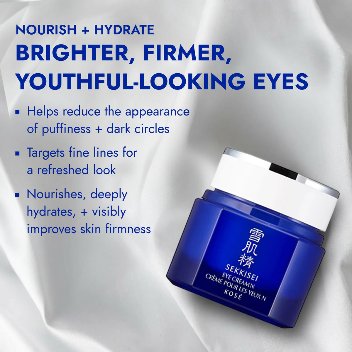 SEKKISEI eye cream creamy texture closeup highlighting lightweight absorption benefit