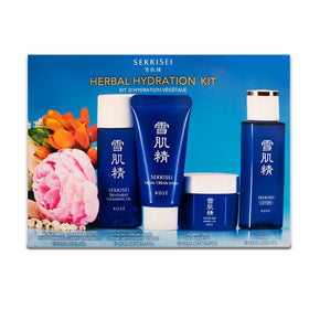 SEKKISEI front packaging showing the four-piece travel kit and benefits