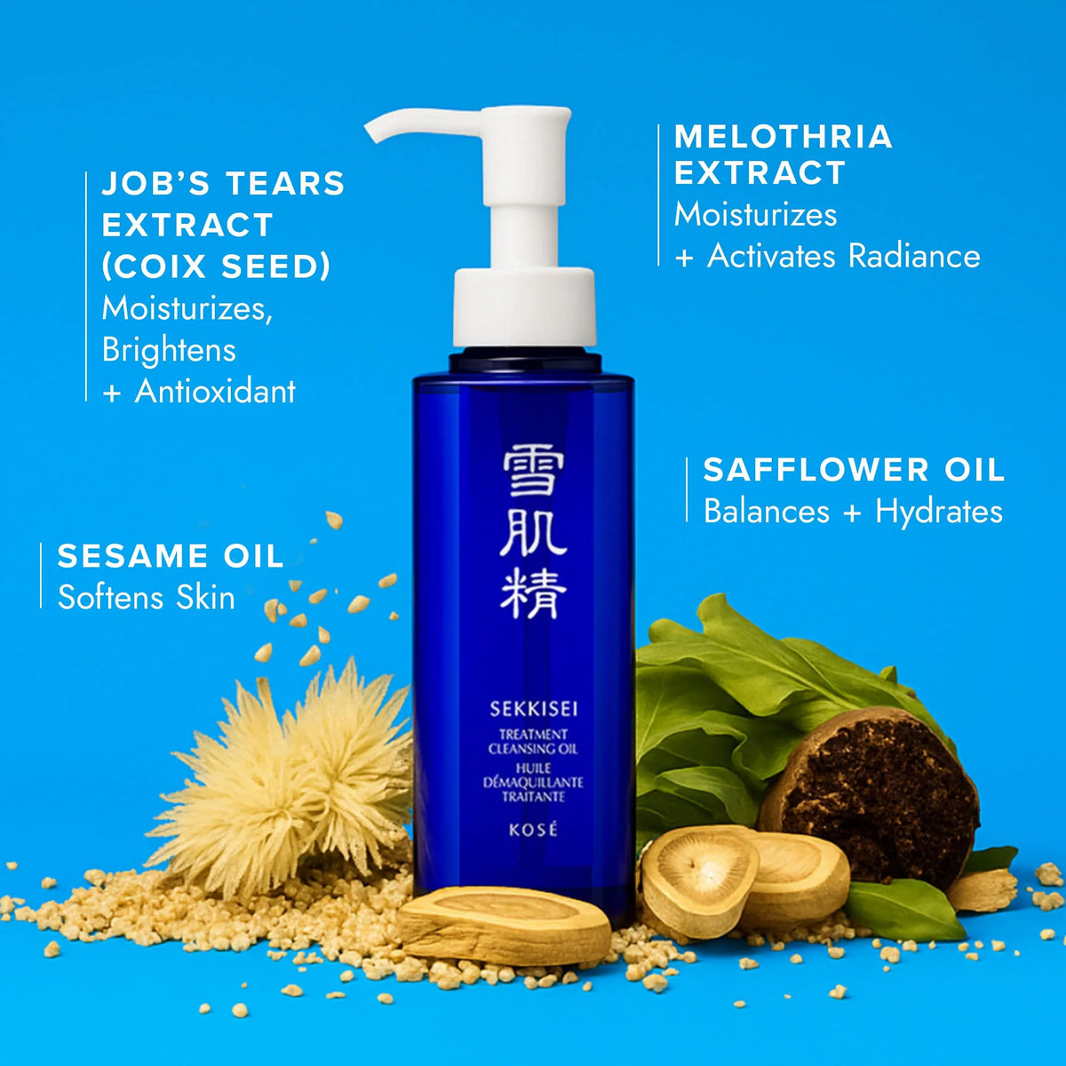 SEKKISEI oil-to-milk emulsion in hand showing gentle rinse benefit
