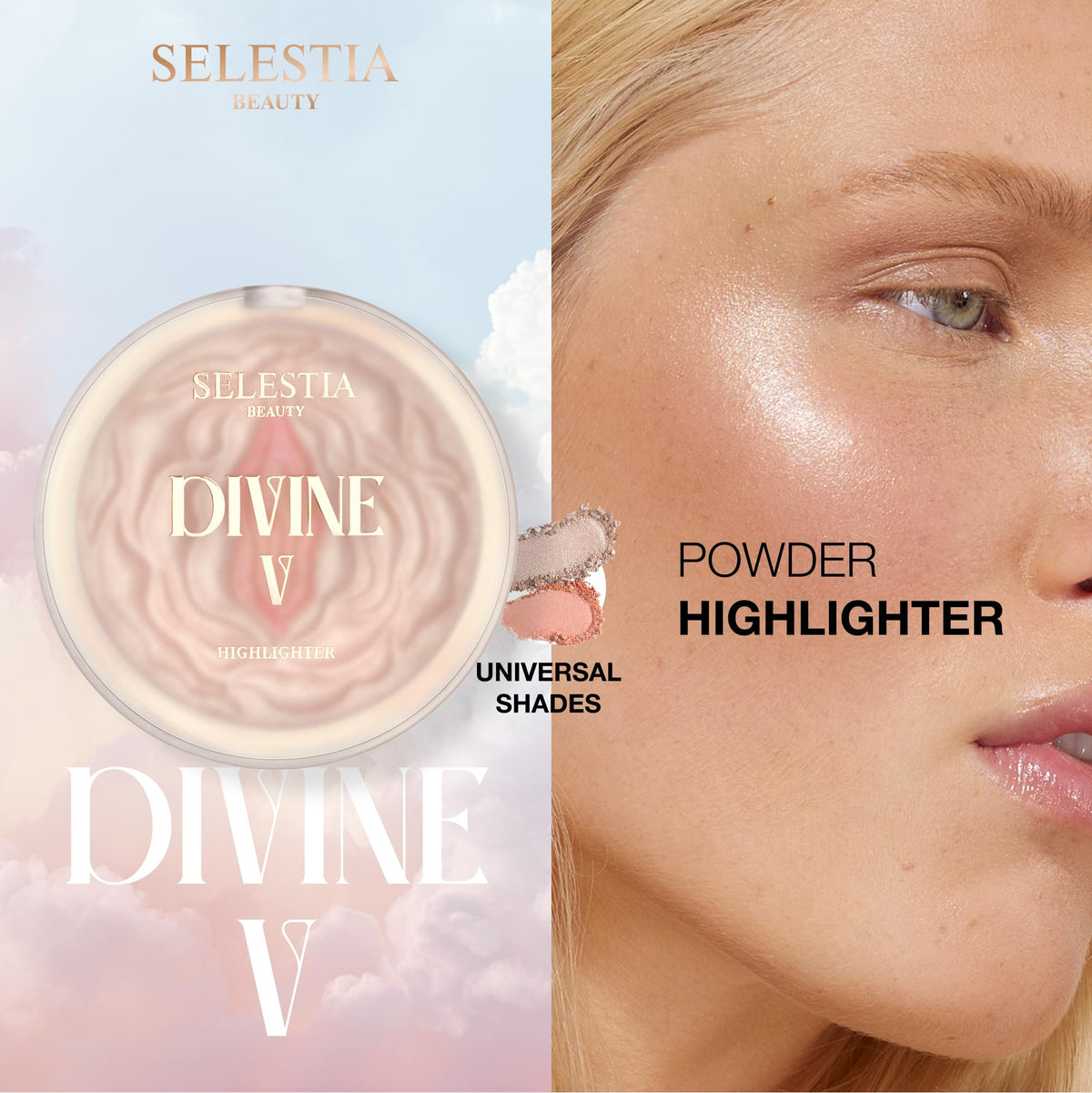SELESTIA BEAUTY open pan close-up revealing ultra-fine texture and blendability