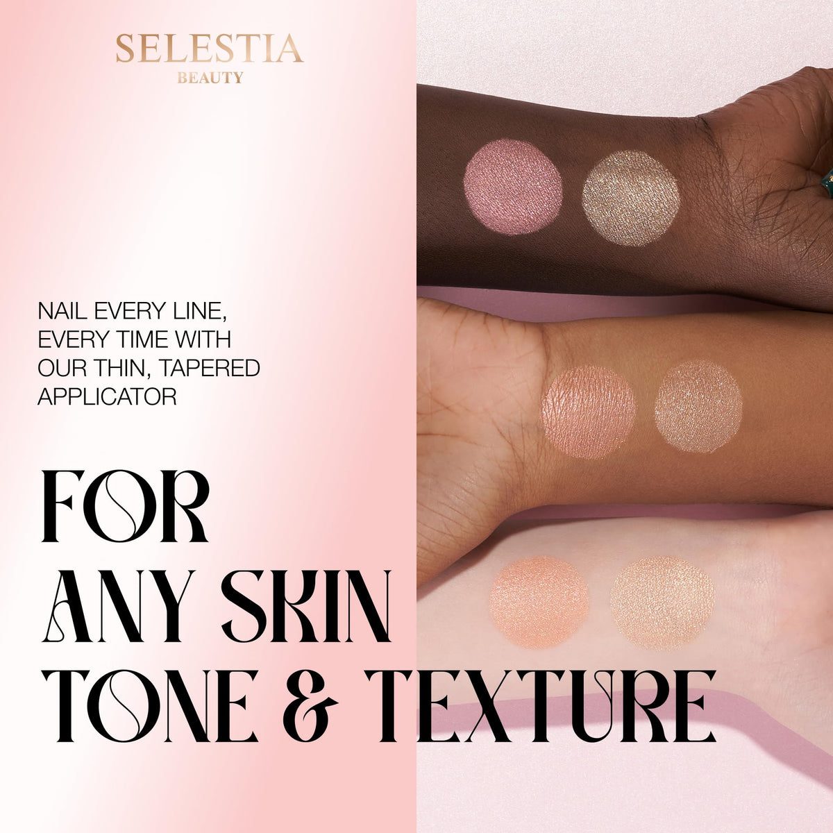 SELESTIA BEAUTY compact next to coin for scale showing travel-friendly size benefit
