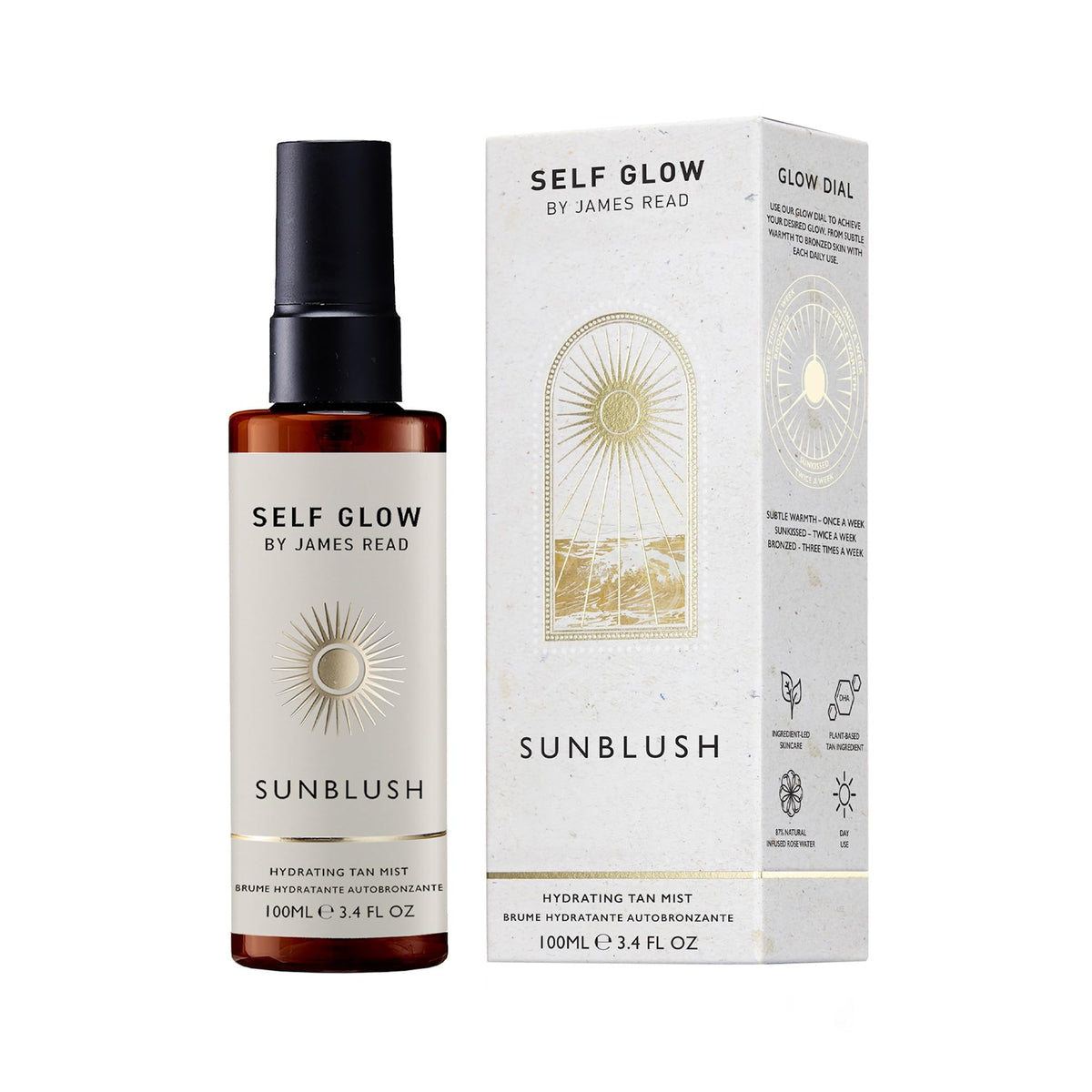 Self Glow by James Read before and after subtle glow comparison showing natural bronzing benefit