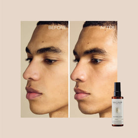 Self Glow by James Read bottle on vanity styled with botanicals conveying skincare-first benefit