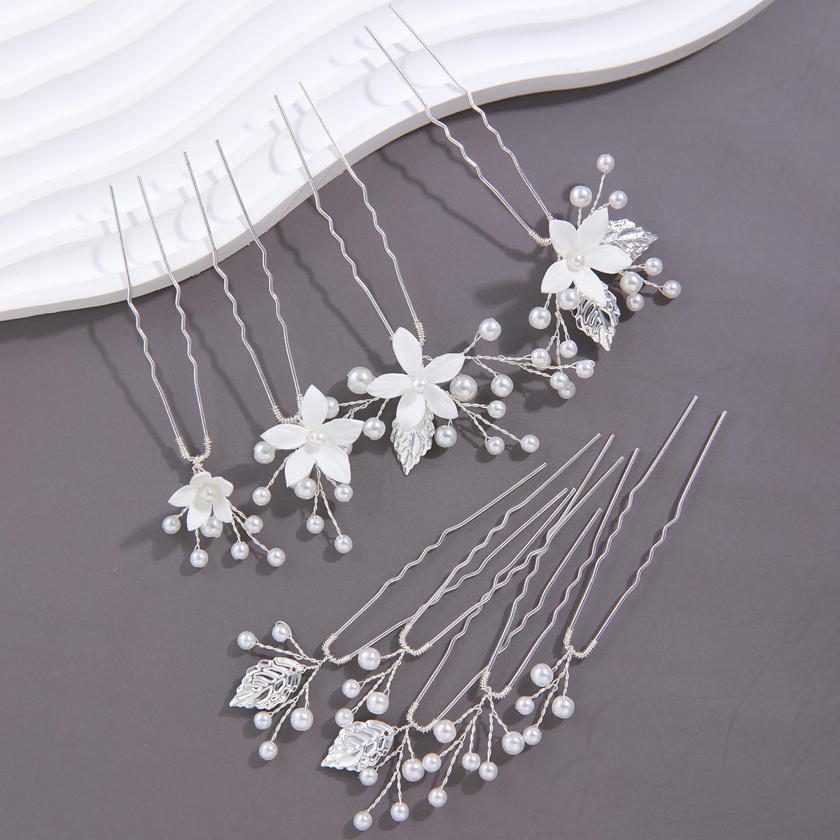 SELFCLOUD hair pins inserted in bridal bun offering delicate decorative finish