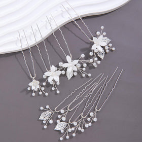 SELFCLOUD hair pins inserted in bridal bun offering delicate decorative finish