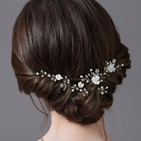 SELFCLOUD side view showing pin stem and grip for secure hold in wedding hairstyles benefit