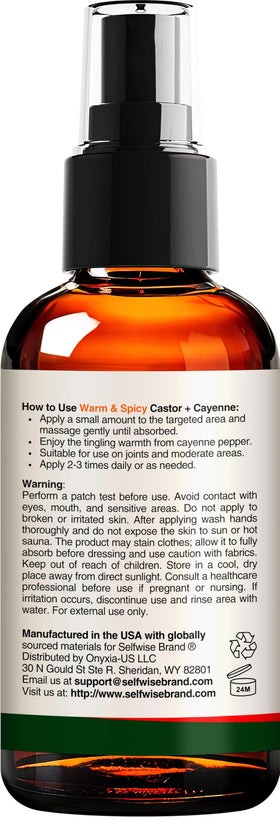SELFWISE pouring oil into palm illustrating easy application and spreading benefit