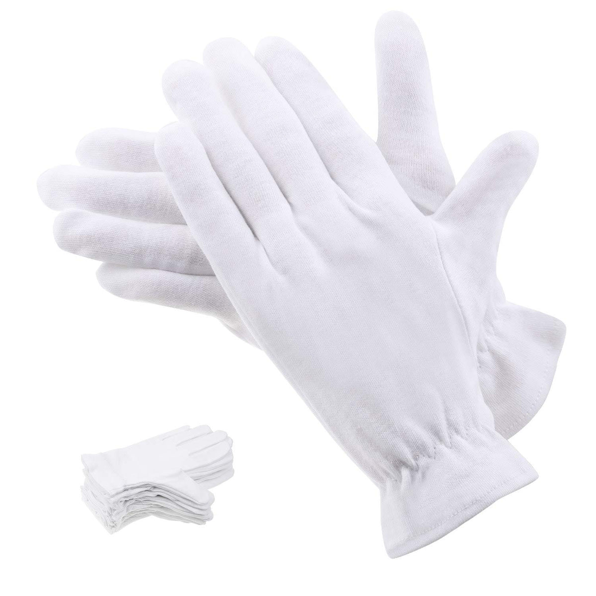 selizo front packaging showing 10 pairs white gloves and clear product benefit