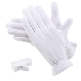 selizo front packaging showing 10 pairs white gloves and clear product benefit