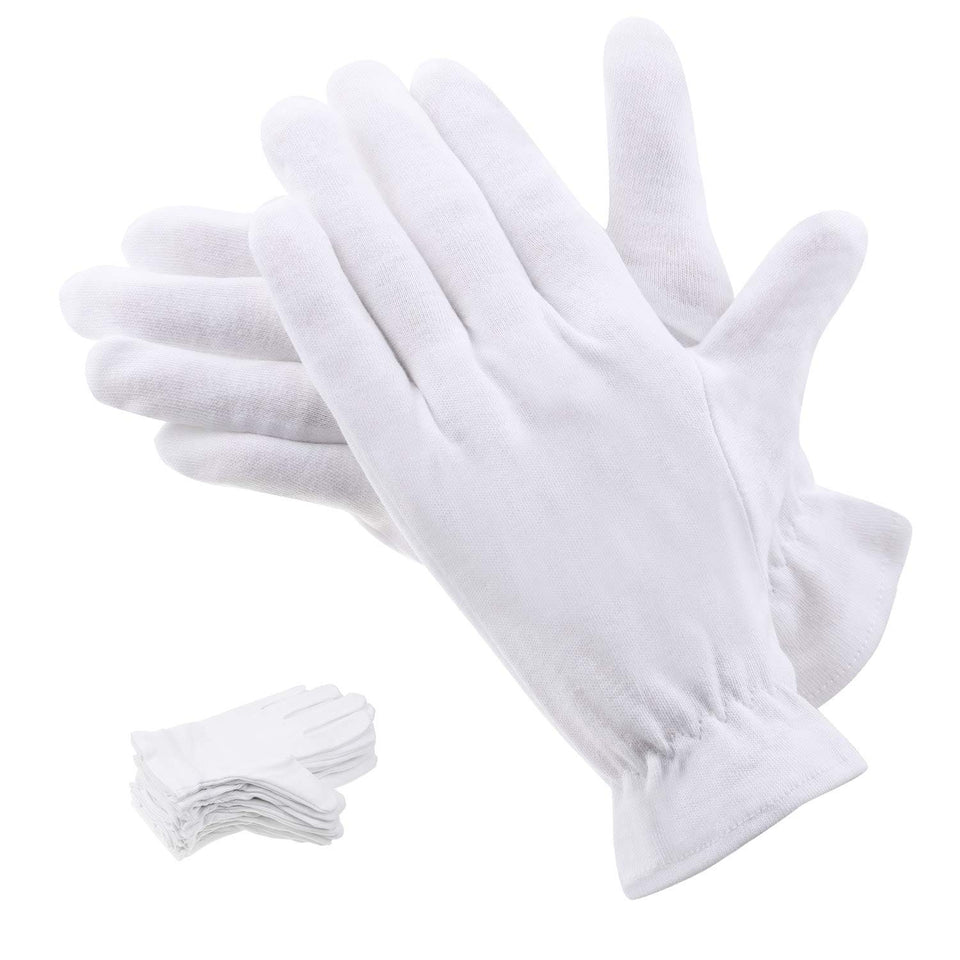 selizo front packaging showing 10 pairs white gloves and clear product benefit