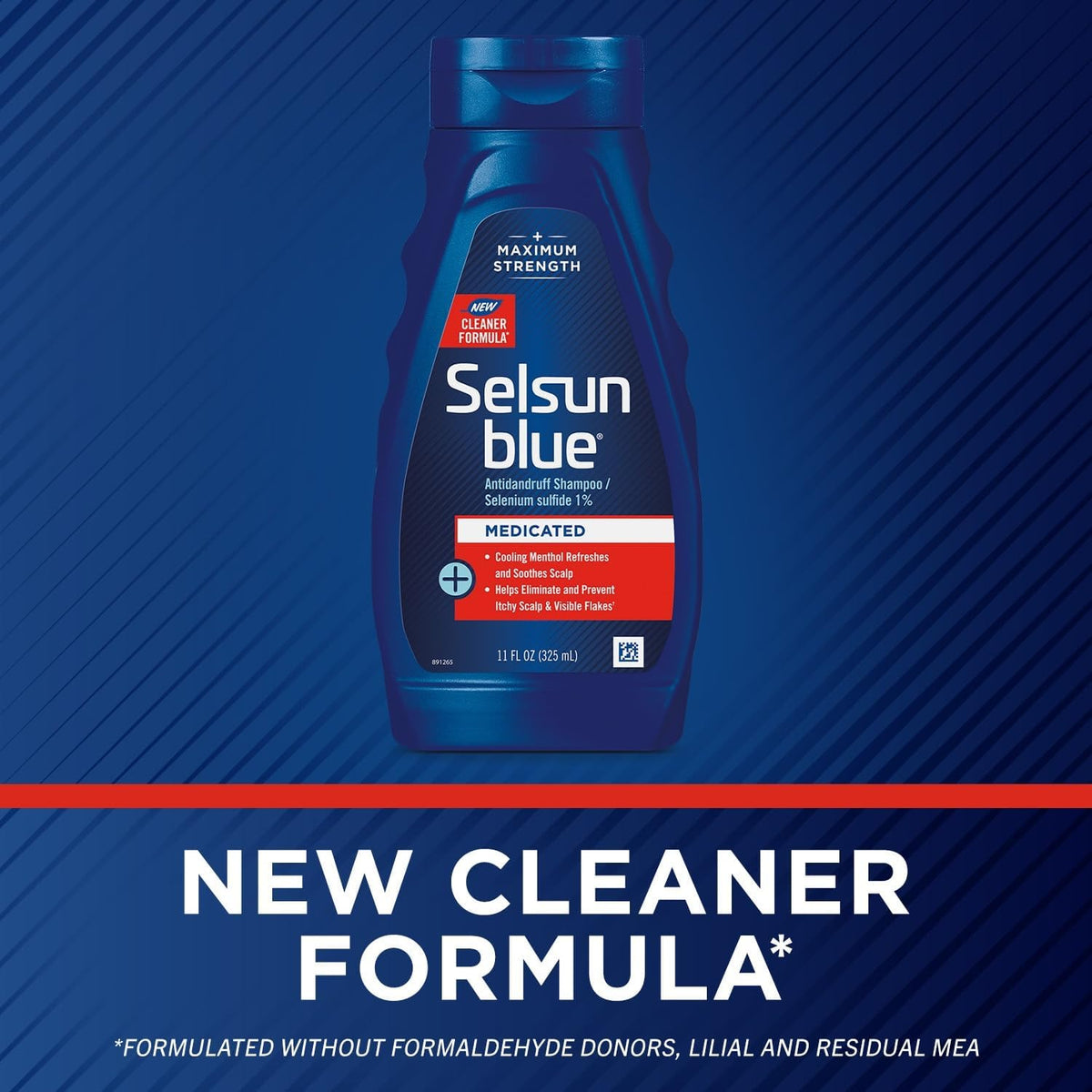 Selsun Blue pouring into hand and creating lather to demonstrate cleansing action