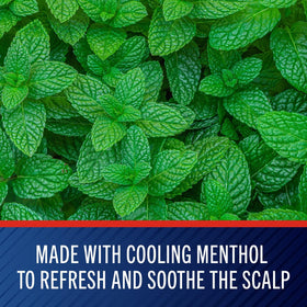 Selsun Blue in shower setting illustrating use and refreshing menthol sensation