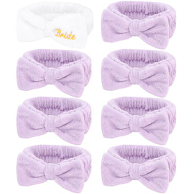 Semato front view of full headband set showing one white and seven purple bands, great for coordinated gifts