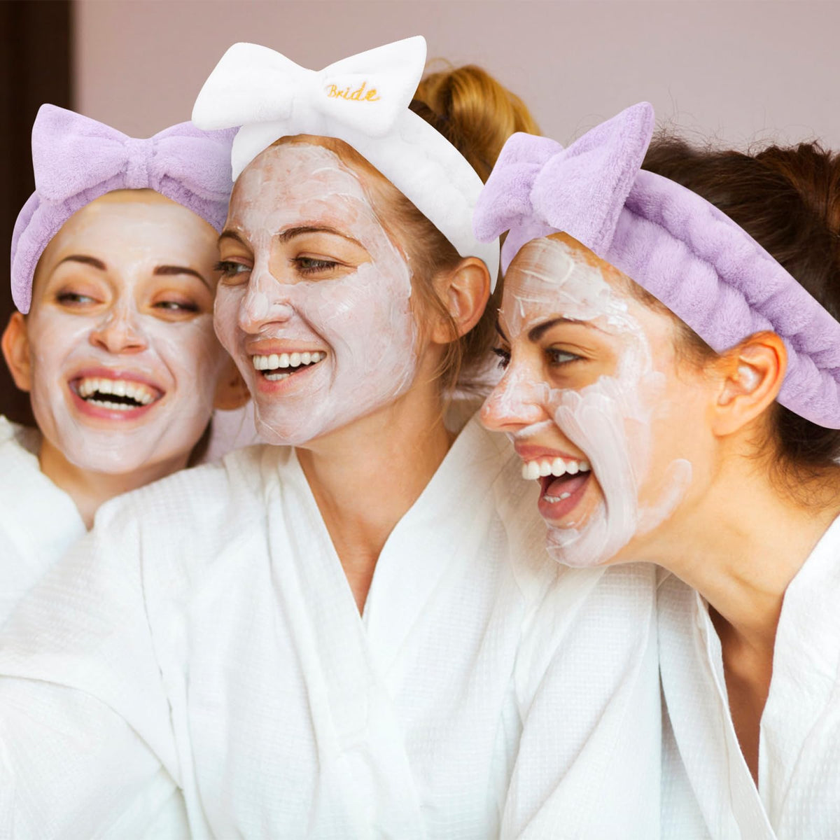 Semato headband worn during a facial treatment demonstrating hair control and comfortable fit