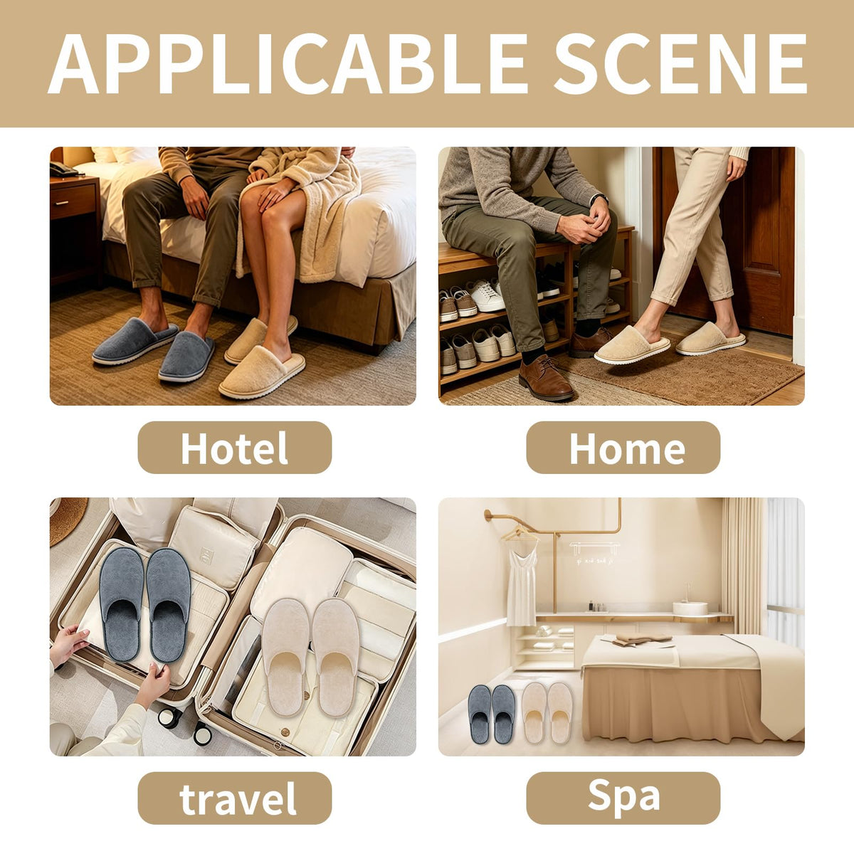 SENJUNSAFE guest wearing slippers in bathroom illustrating secure footing