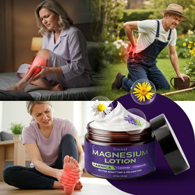 Senotori hand massaging lotion onto leg to provide soothing post-workout relief