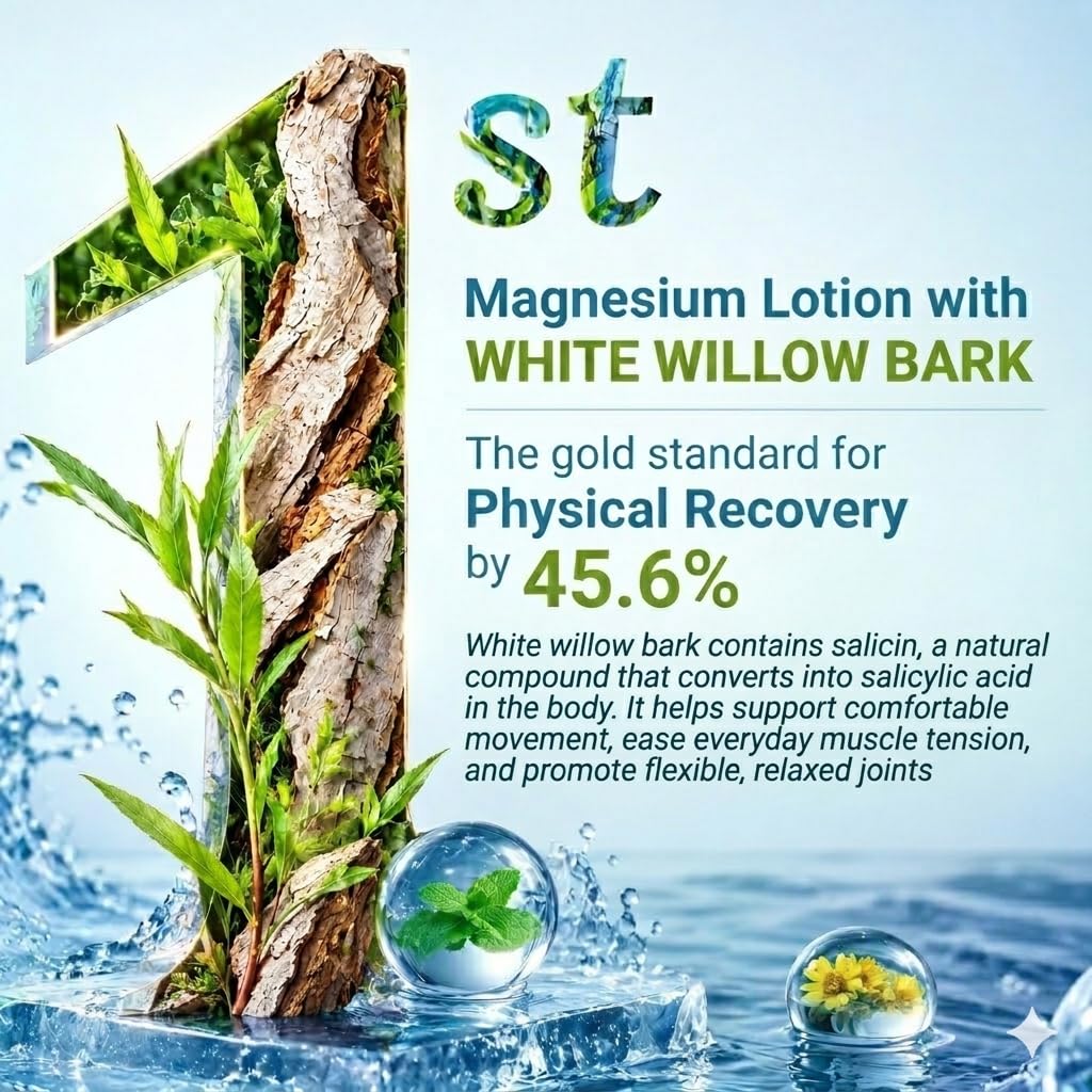 Senotori texture close-up displaying creamy magnesium lotion consistency and quick absorption