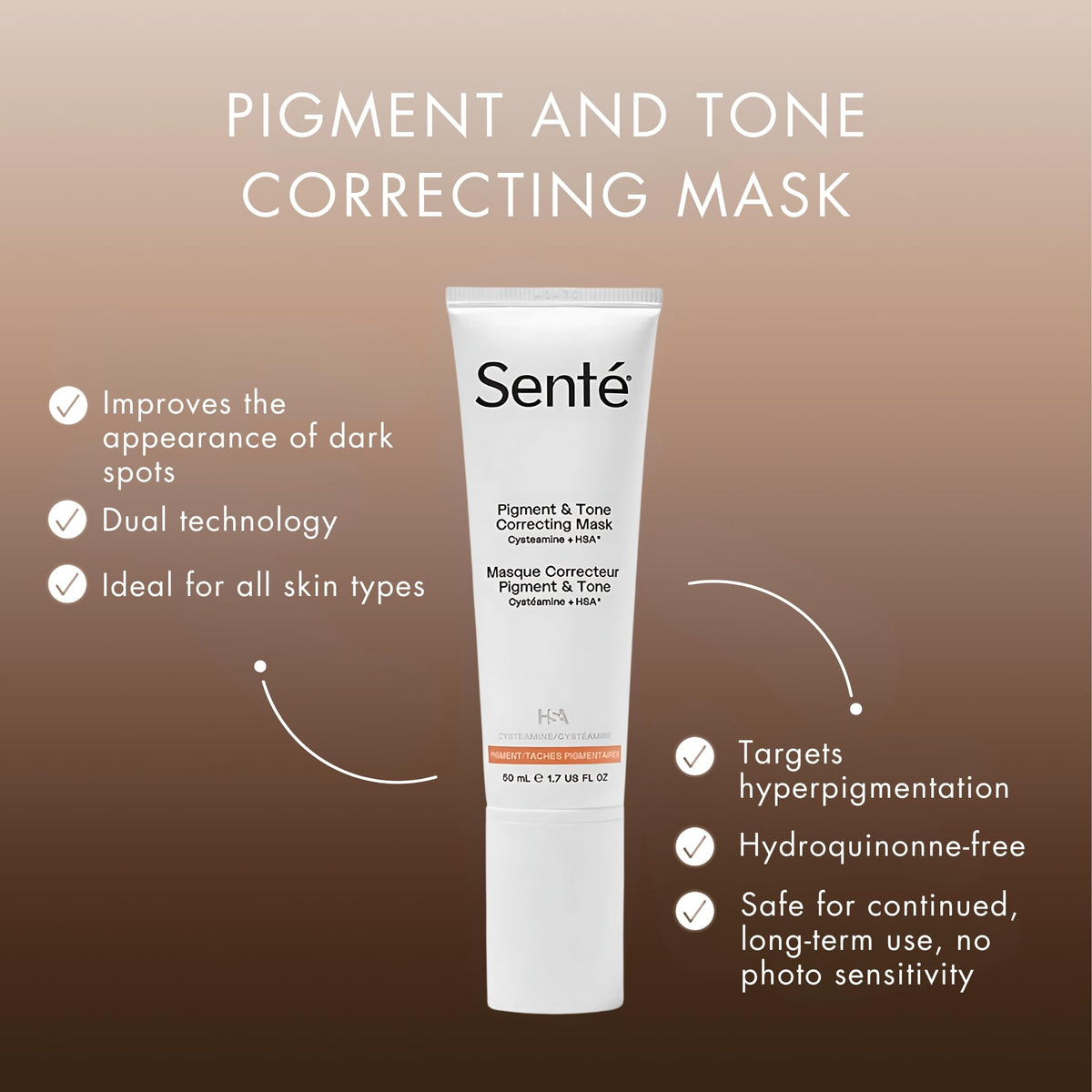 Sente dispensing cap detail showing easy, hygienic application