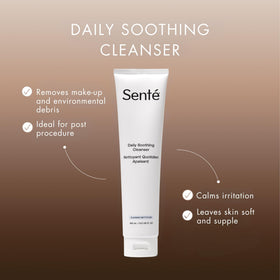 Sente bottle label close-up highlighting product claims and calm look