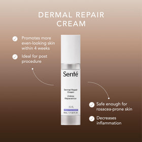 Sente Dermal Repair cream on hand demonstrating lightweight spreadability