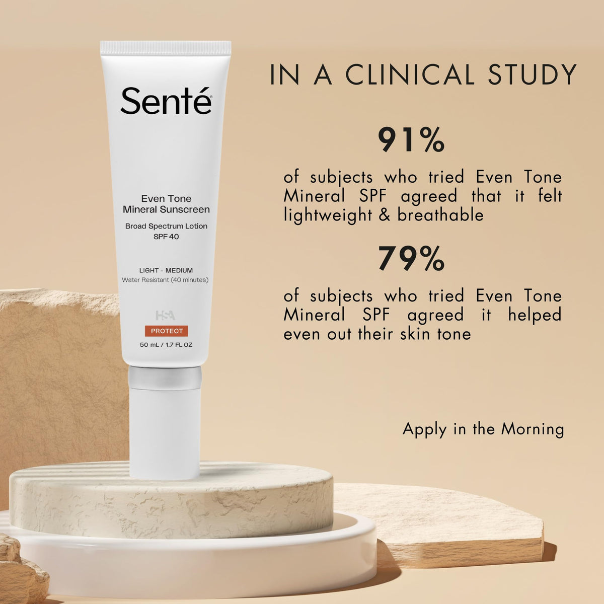Sente ingredients label close-up showing HSA technology and hydrating support benefit