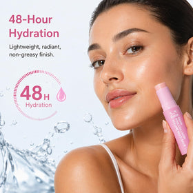 Seolys balm on lips showing conditioning finish and plumper look