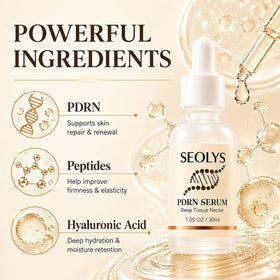 Seolys serum texture drop illustrating lightweight absorbent feel and hydration