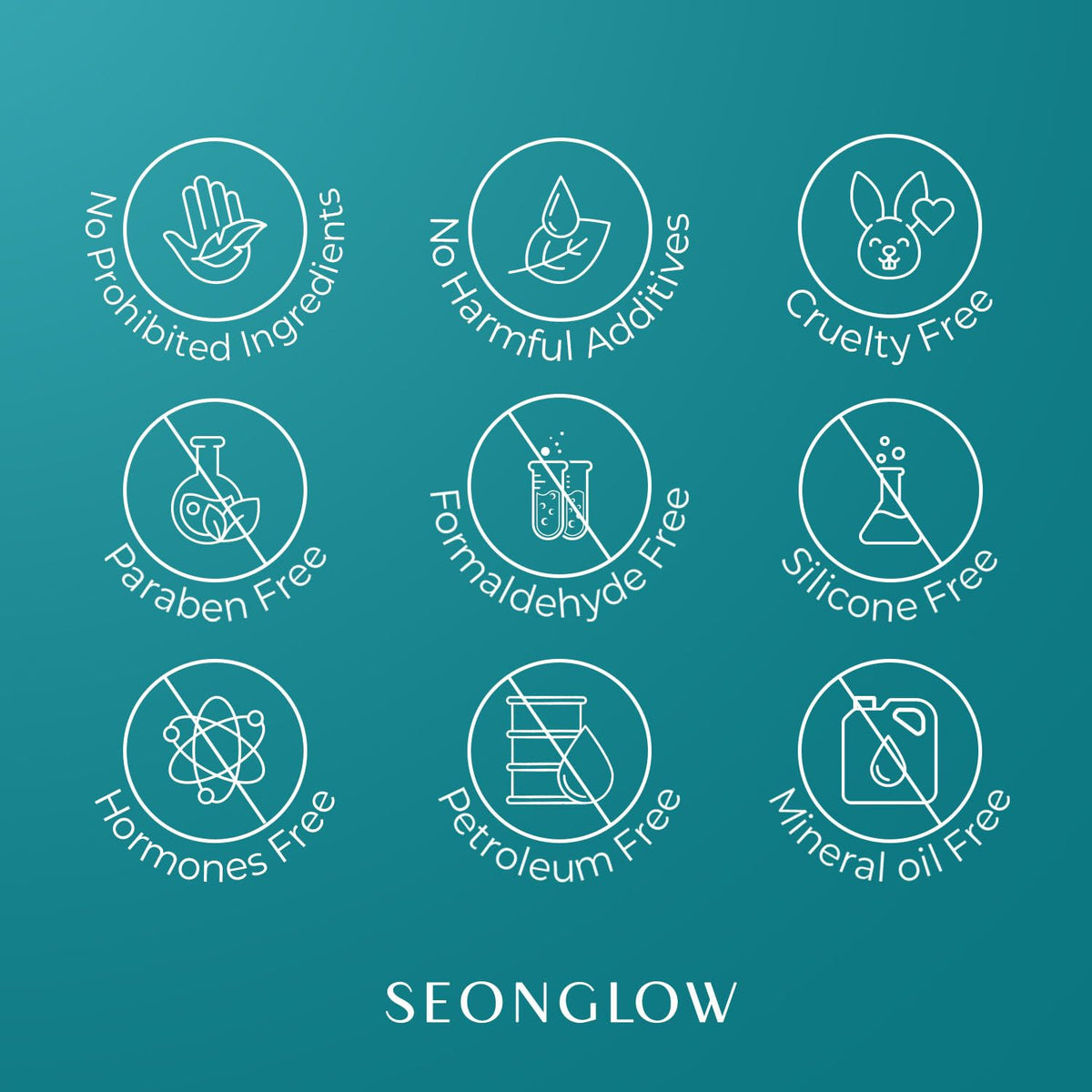 SEONGLOW label close-up listing niacinamide and tranexamic acid for clarity