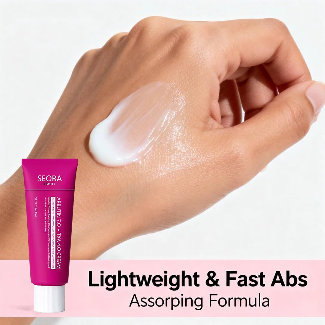 Seora Beauty close-up cream swirl showing rich texture, communicates deep hydration