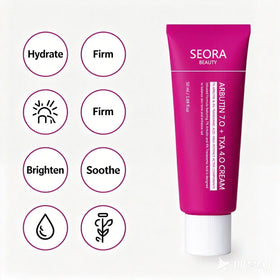 Seora Beauty lifestyle bathroom setup with tube, supports daily routine convenience