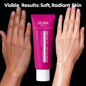 Seora Beauty size next to coin showing 50ml scale for travel convenience