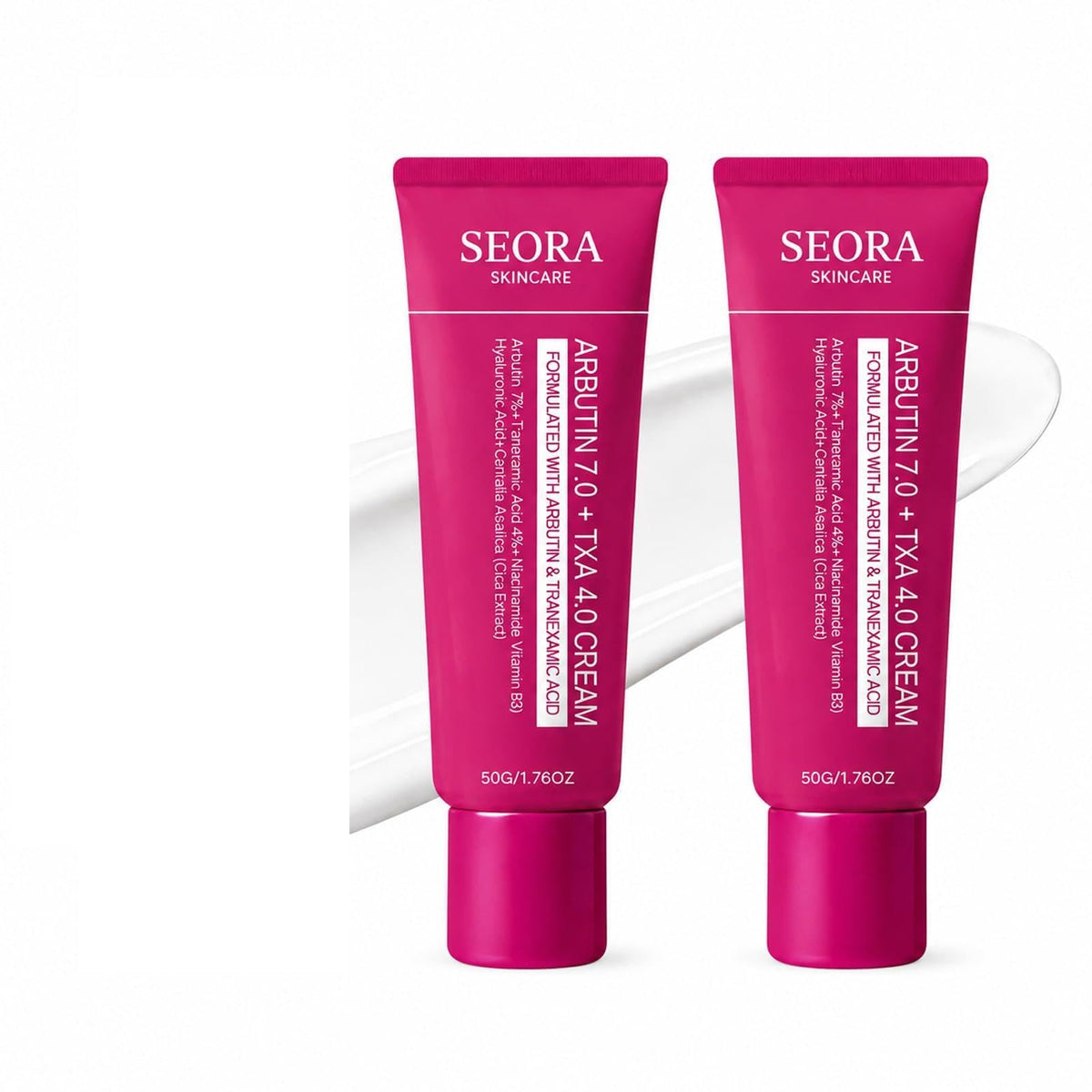 Seora Cream jar front view showing label and brightening benefits
