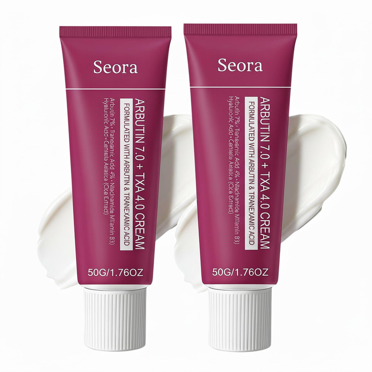 Seora Cream front packaging showing brightening moisturizer and dual-pack benefit