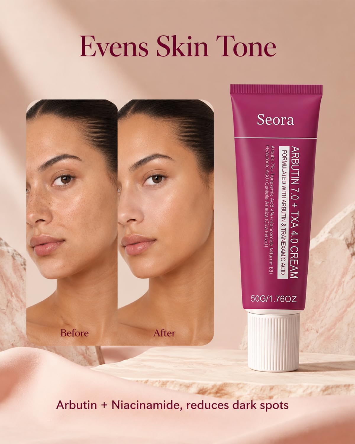Seora Cream dispensing a small amount demonstrating controlled application and convenience