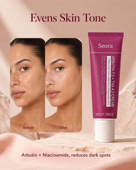 Seora Cream dispensing a small amount demonstrating controlled application and convenience