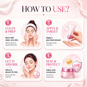 Seora skins label detail showing ingredients list and brightening actives